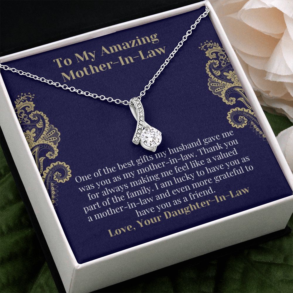 Mother-In-Law Necklace Card Gift From Daughter-In-Law
