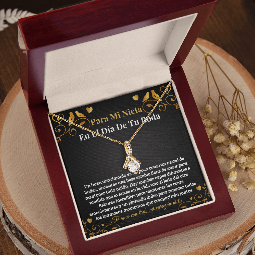 Nieta Boda Regalo Collar Spanish Granddaughter Bride Necklace Card