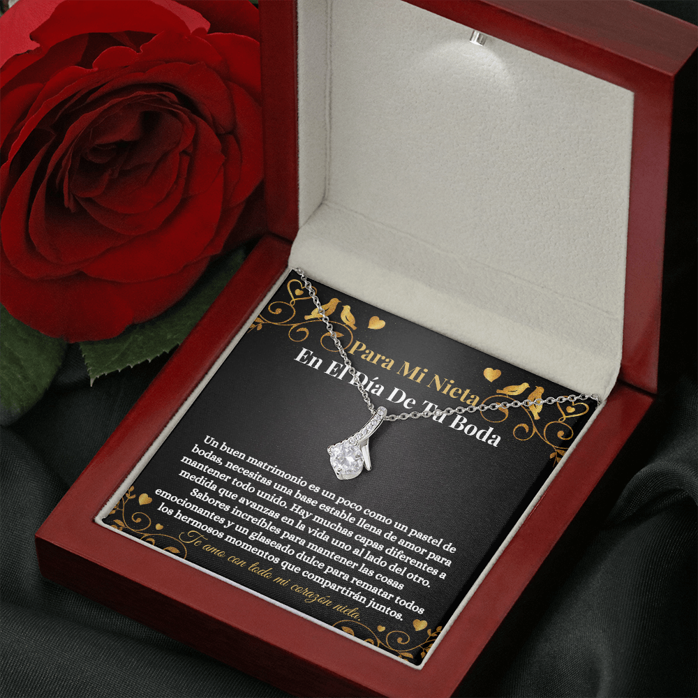 Nieta Boda Regalo Collar Spanish Granddaughter Bride Necklace Card