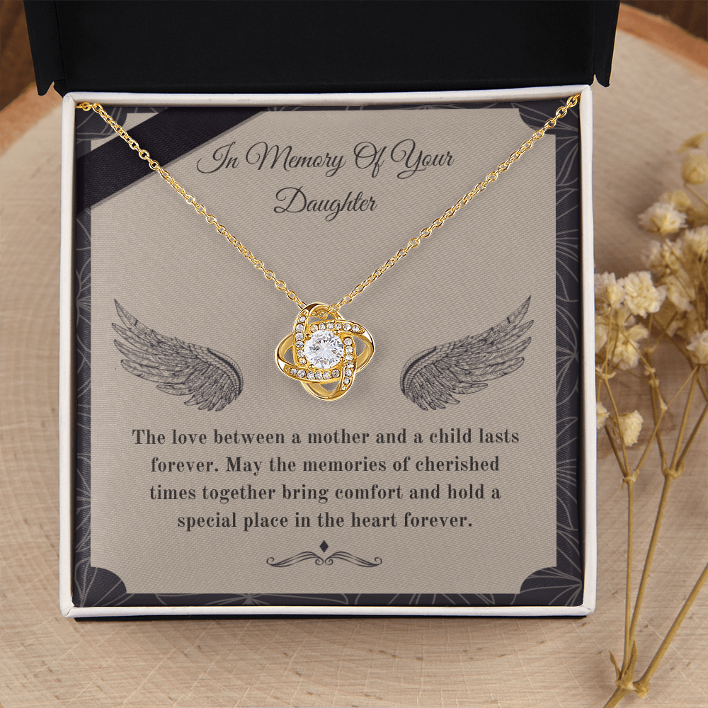 Daughter Loss Message Card Necklace Child Memorial Jewelry Gift