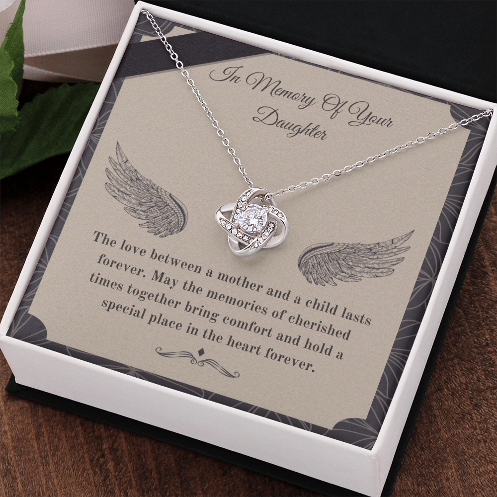 Daughter Loss Message Card Necklace Child Memorial Jewelry Gift