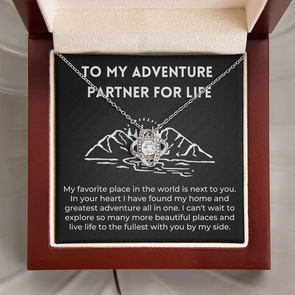 Adventure Partner Travel Wife Girlfriend Message Card Necklace Gift