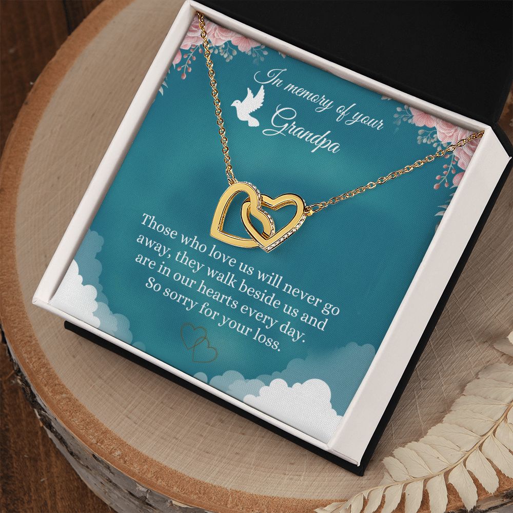 Grandpa Memorial Necklace Card Gift Grandfather Loss Jewelry Gift