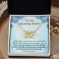 Sweet Sister Connected Hearts Necklace Card Gift
