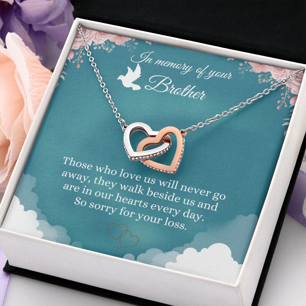 Brother Loss Memorial Message Card Necklace Gift