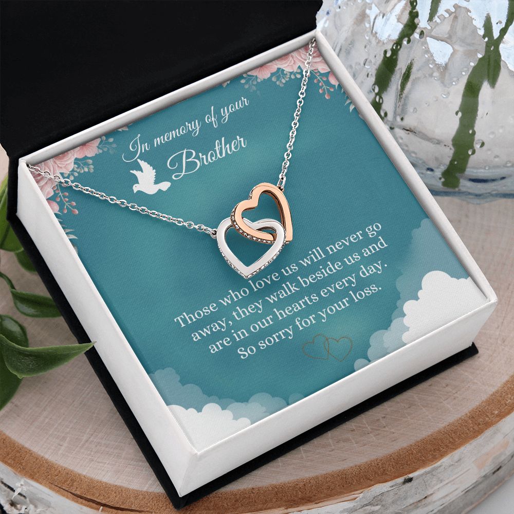 Brother Loss Memorial Message Card Necklace Gift