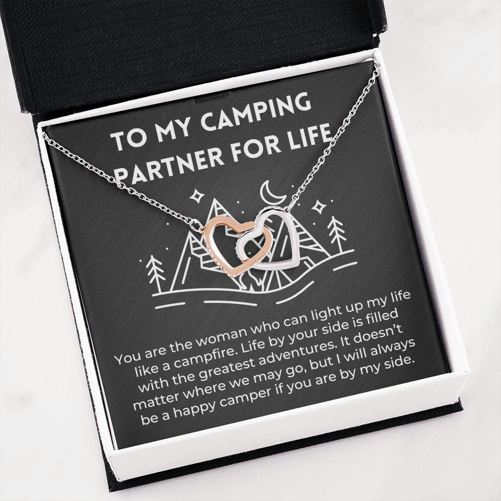 Camping Partner Wife Girlfriend Message Card Necklace Gift