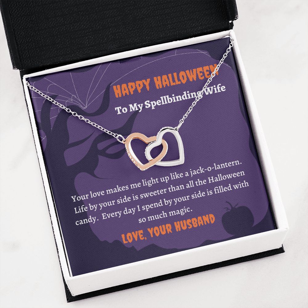 Happy Halloween Wife Necklace Card Cute Spouse Halloween Gift
