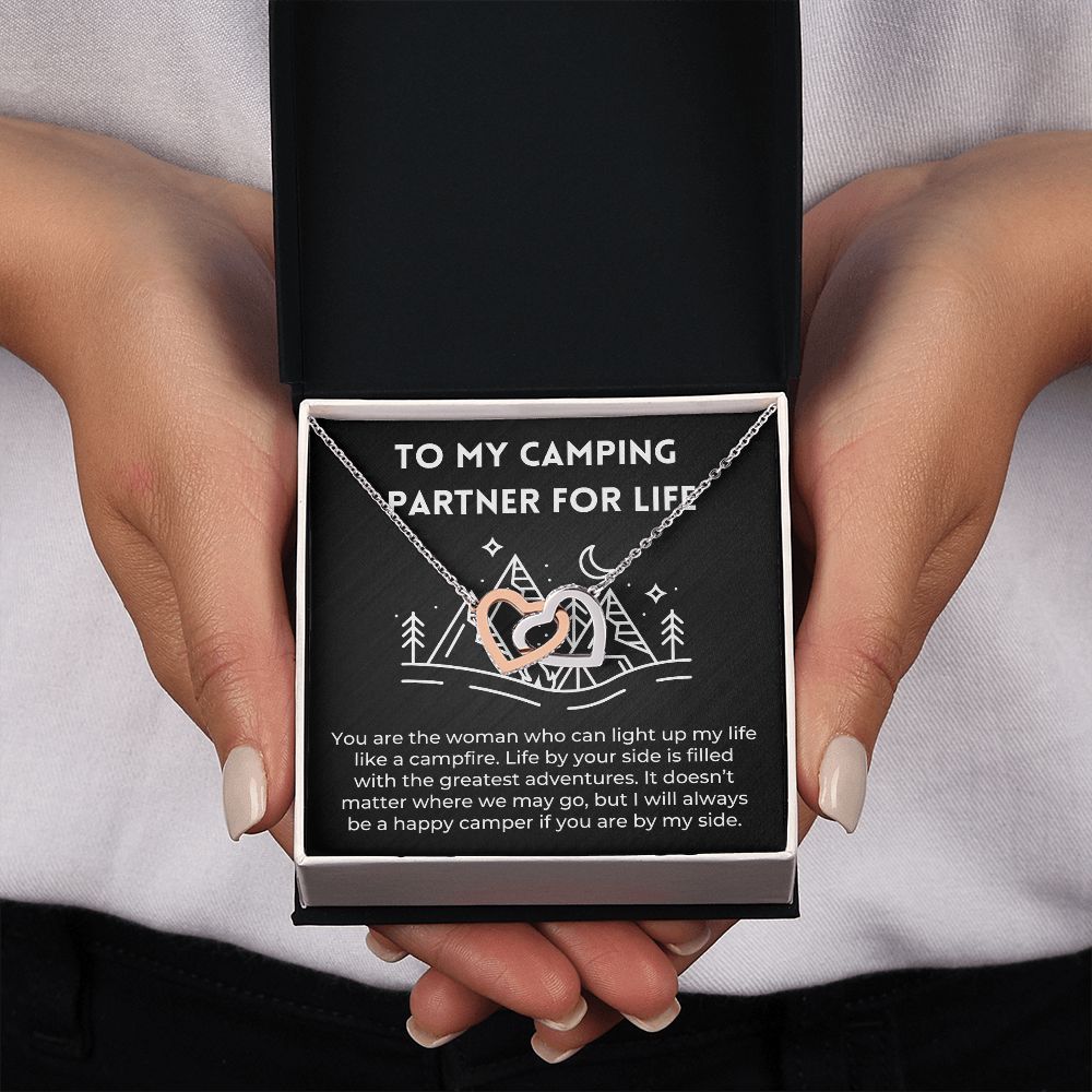 Camping Partner Wife Girlfriend Message Card Necklace Gift
