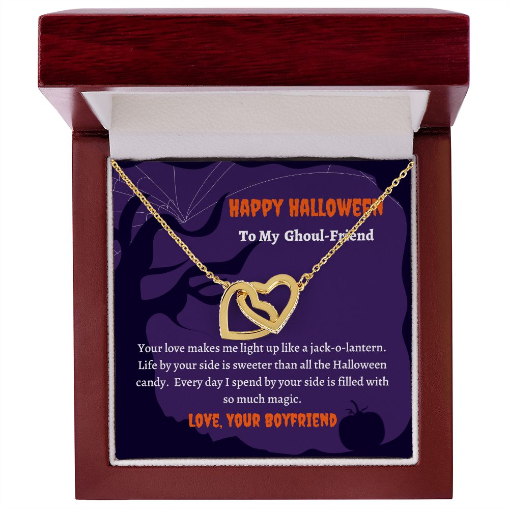 Happy Halloween Girlfriend Necklace Card Cute Halloween Gift
