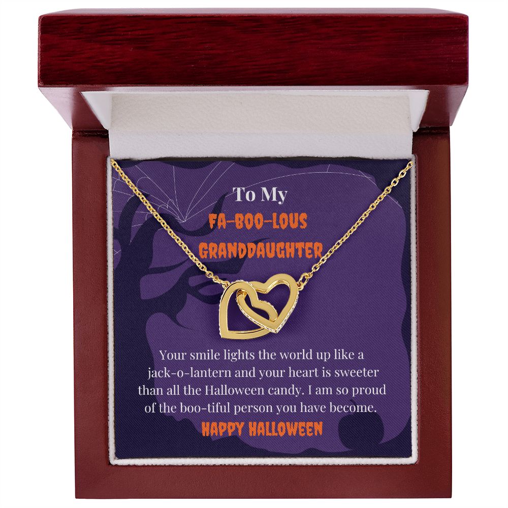 Happy Halloween Granddaughter Message Card Necklace Halloween Gift