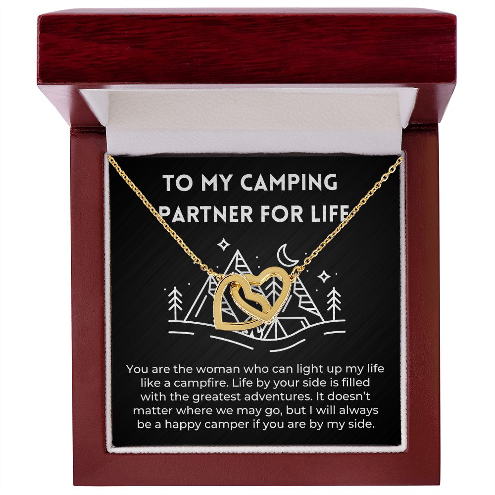 Camping Partner Wife Girlfriend Message Card Necklace Gift