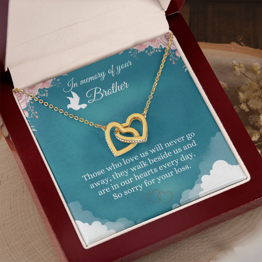 in Loving Memory - Sorry for The Loss of Your Son - Sympathy Gift for Guy Linked Chain Necklace 14K Yellow Gold Finish / Standard Box