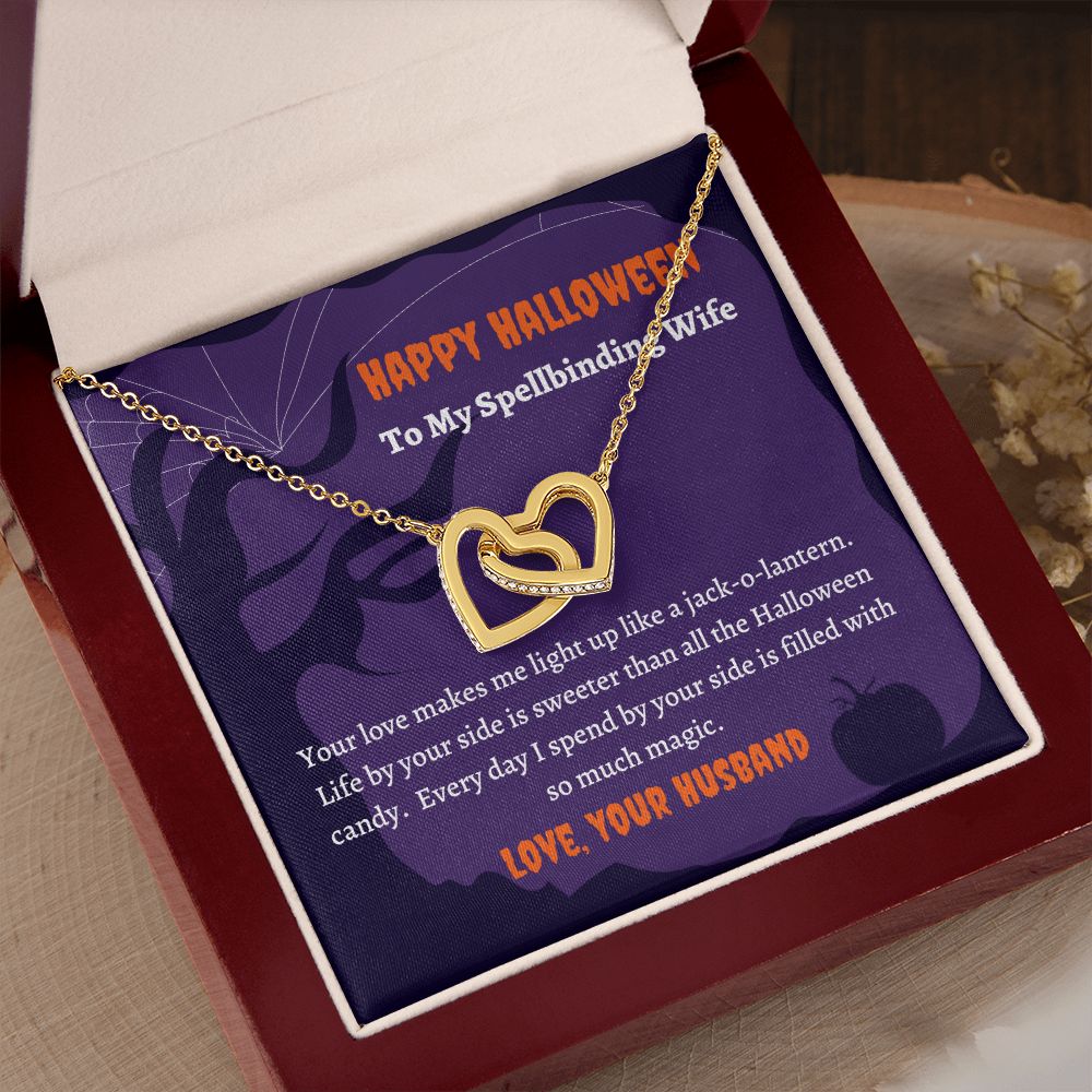 Happy Halloween Wife Necklace Card Cute Spouse Halloween Gift