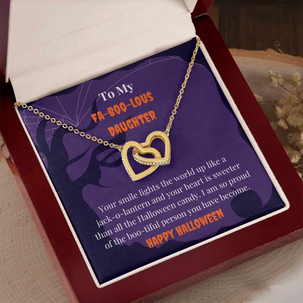 Happy Halloween Daughter Message Card Necklace Cute Halloween Gift