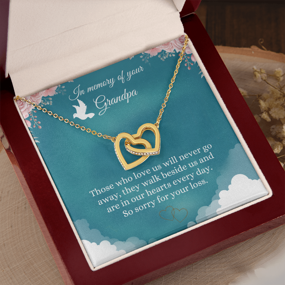 Grandpa Memorial Necklace Card Gift Grandfather Loss Jewelry Gift