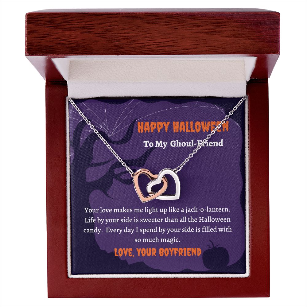 Happy Halloween Girlfriend Necklace Card Cute Halloween Gift