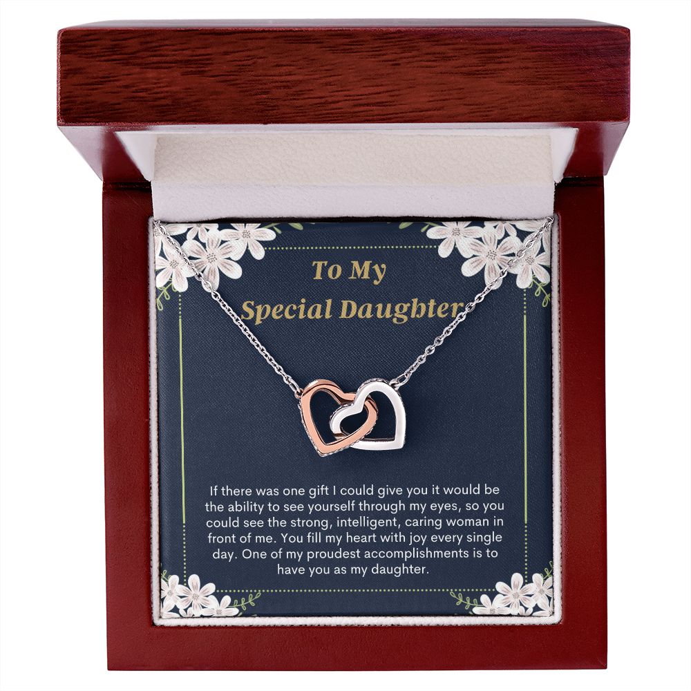 Special Daughter Sweet Message Card Necklace Gift