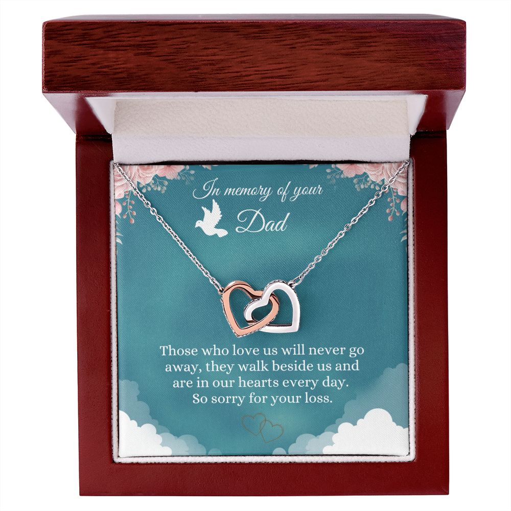 Memorial Message Card Dad Necklace Father Loss Funeral Jewelry Gift