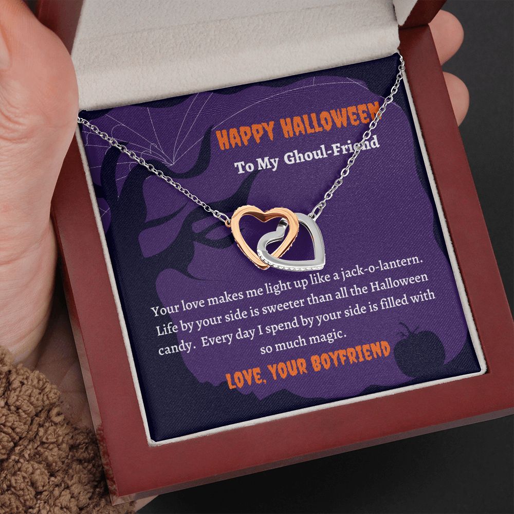 Happy Halloween Girlfriend Necklace Card Cute Halloween Gift