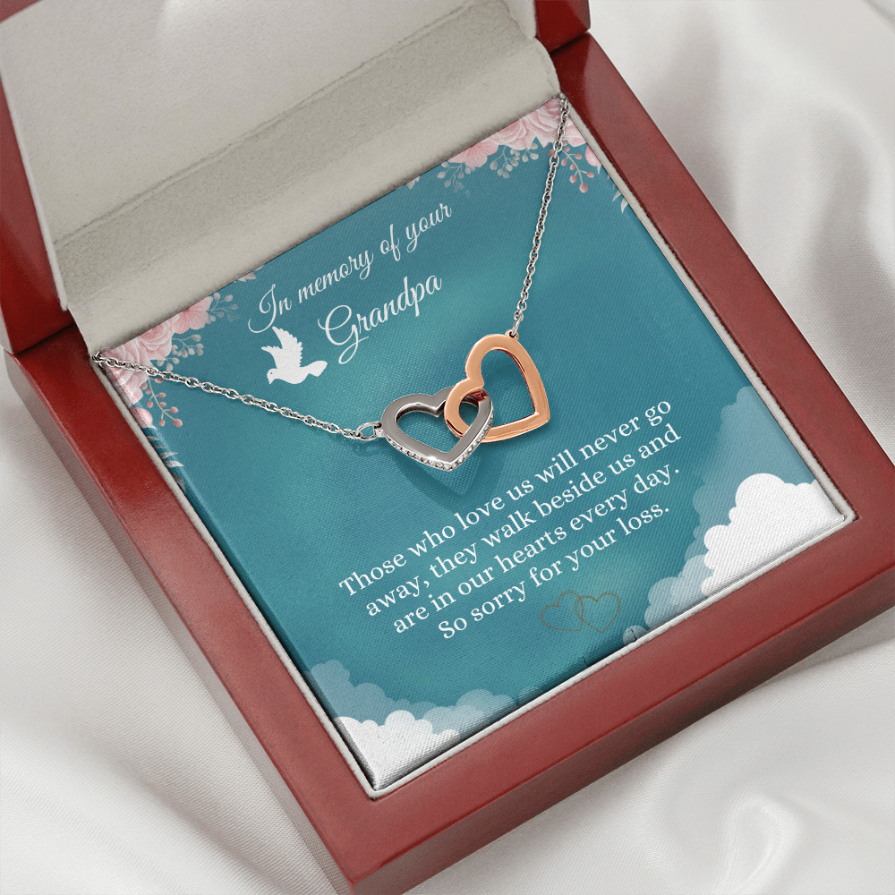 Grandpa Memorial Necklace Card Gift Grandfather Loss Jewelry Gift