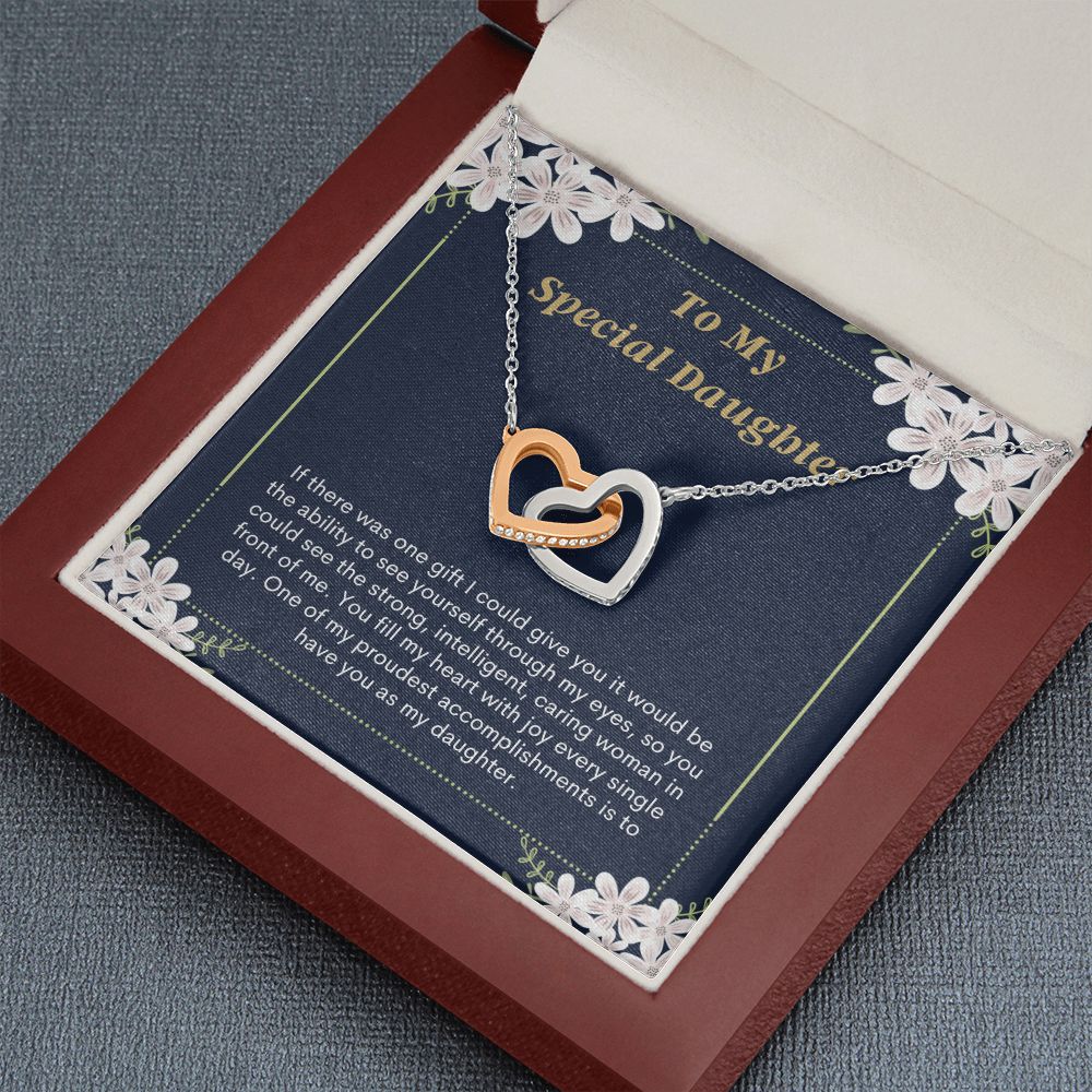 Special Daughter Sweet Message Card Necklace Gift