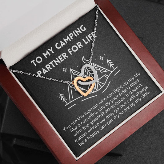 Camping Partner Wife Girlfriend Message Card Necklace Gift