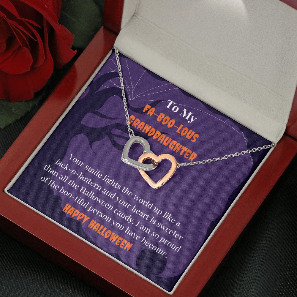 Happy Halloween Granddaughter Message Card Necklace Halloween Gift