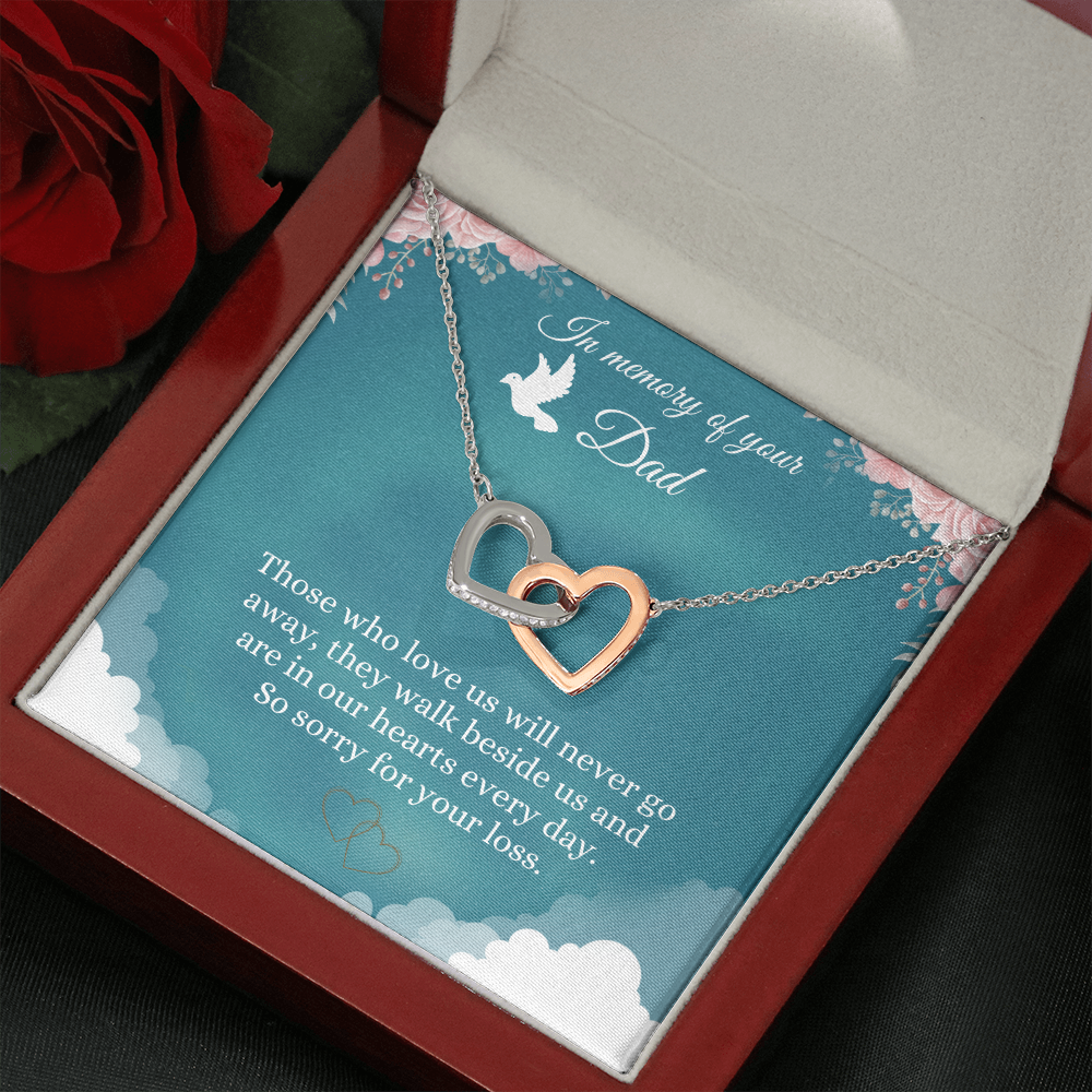Memorial Message Card Dad Necklace Father Loss Funeral Jewelry Gift