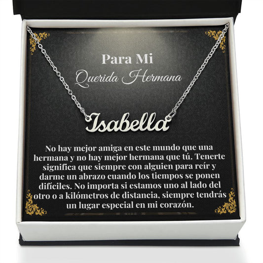 Hermana Collar Con Nombre Spanish Sister Custom Name Necklace