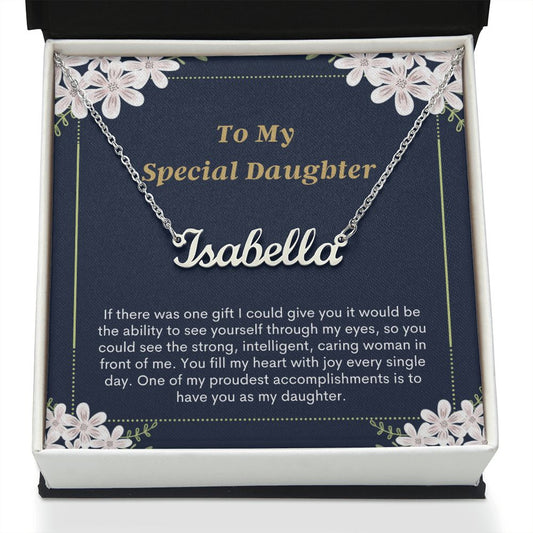 Personalized Daughter Name Necklace Card Custom Gift