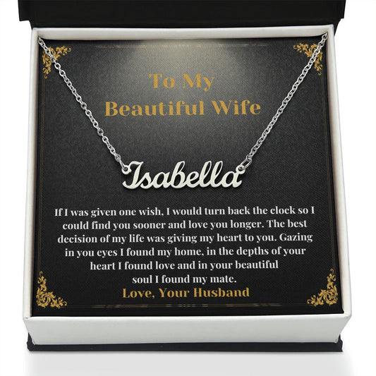 Custom Wife Personalized Name Necklace Card