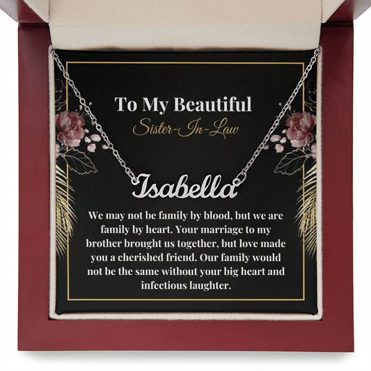 Custom Sister-In-Law Personalized Name Necklace Card