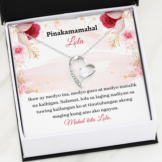 Lola Regalo Kuwintas Filipino Grandmother Necklace Card