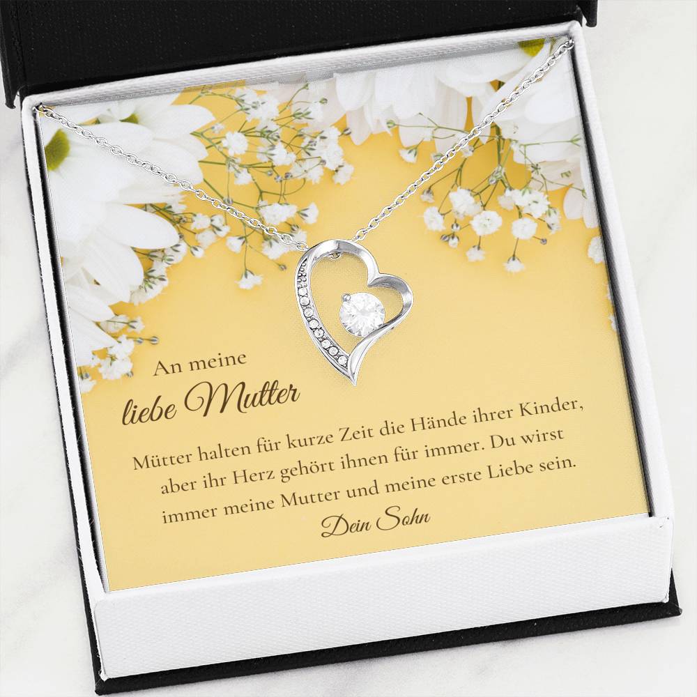 Mutter Sohn geschenk, German woman gift, bling gold heart