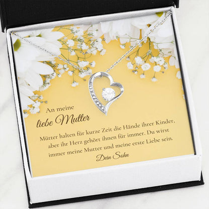 Mutter Sohn geschenk, German woman gift, bling gold heart