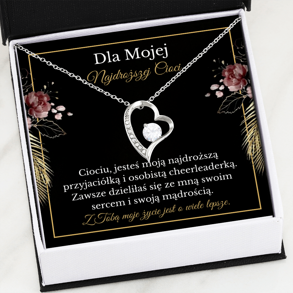 Najdroższej Cioci Naszyjnik Polish Aunt Message Card Necklace