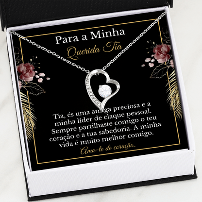 Querida Tia Colar Portuguese Auntie Necklace Card