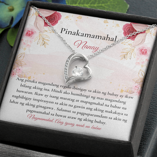 Pinakamamahal Nanay Kuwintus Regalo Filipino Mother Necklace Card
