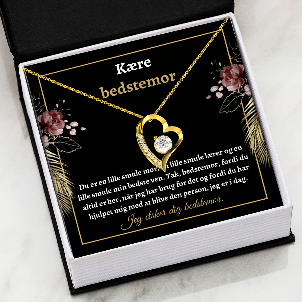 Bedstemor Halskæde Gave Danish Grandmother Necklace Card