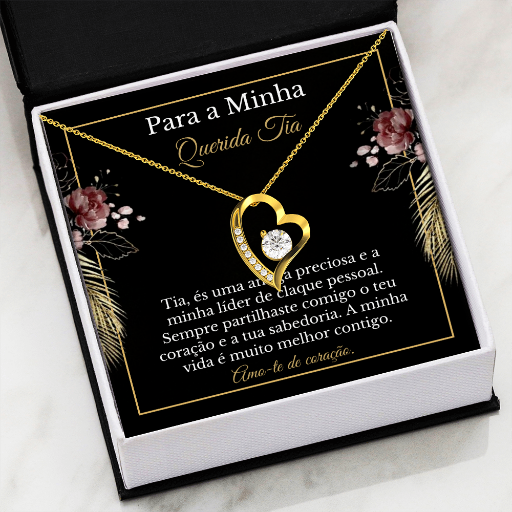 Querida Tia Colar Portuguese Auntie Necklace Card