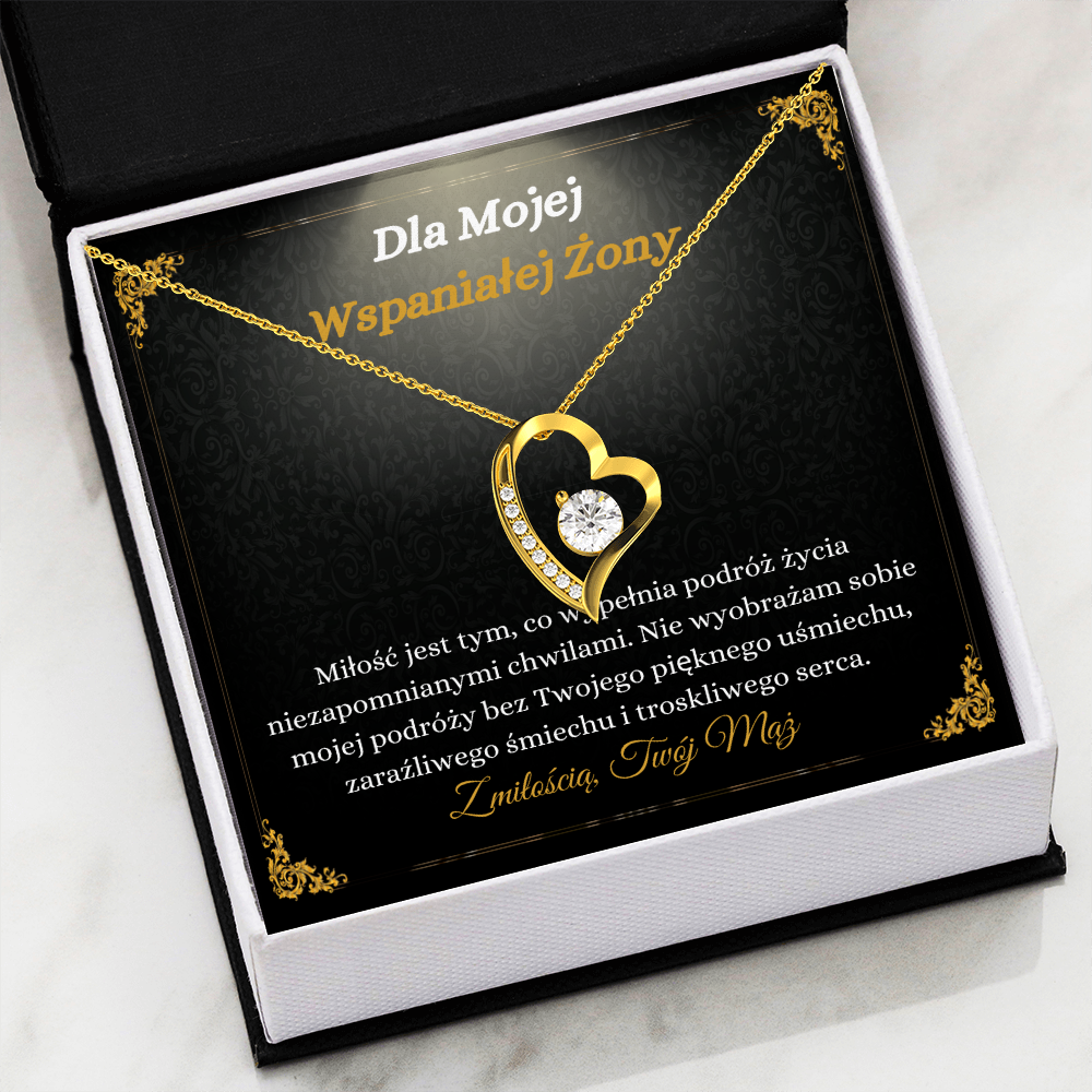 Wspaniałej Żony Naszyjnik Polish Wife Necklace Card