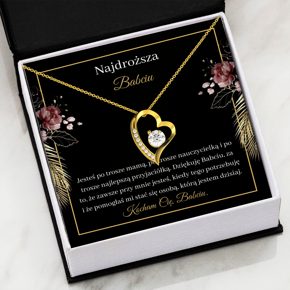 Babciu Naszyjnik Prezent Polish Grandma Message Card Necklace