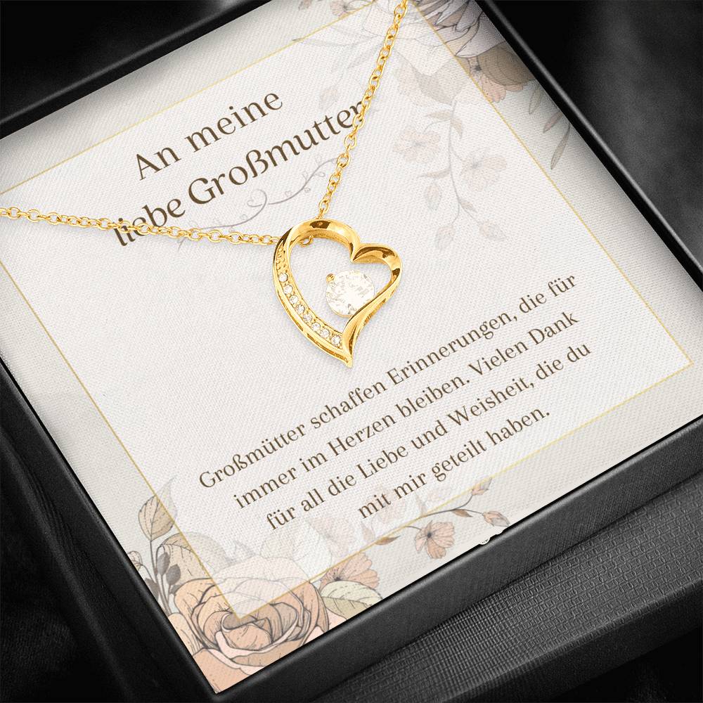 Großmutter necklace, German Grandma gift, bling heart pendant