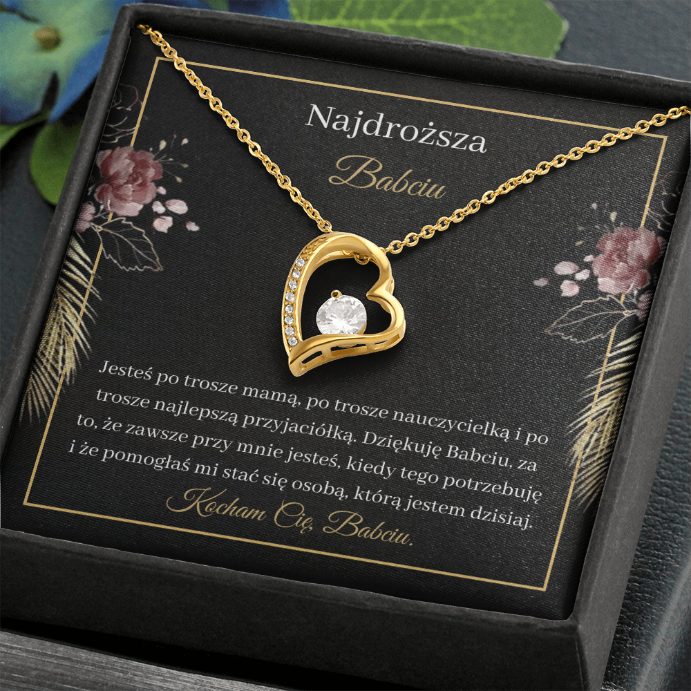 Babciu Naszyjnik Prezent Polish Grandma Message Card Necklace