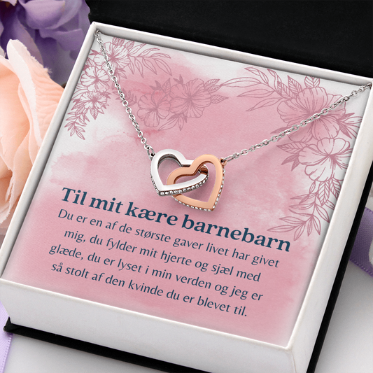 Kære Barnebarn Halskæde Danish Granddaughter Necklace Card