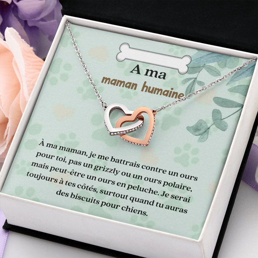 Maman Humain Collier French Dog Mom Necklace Card