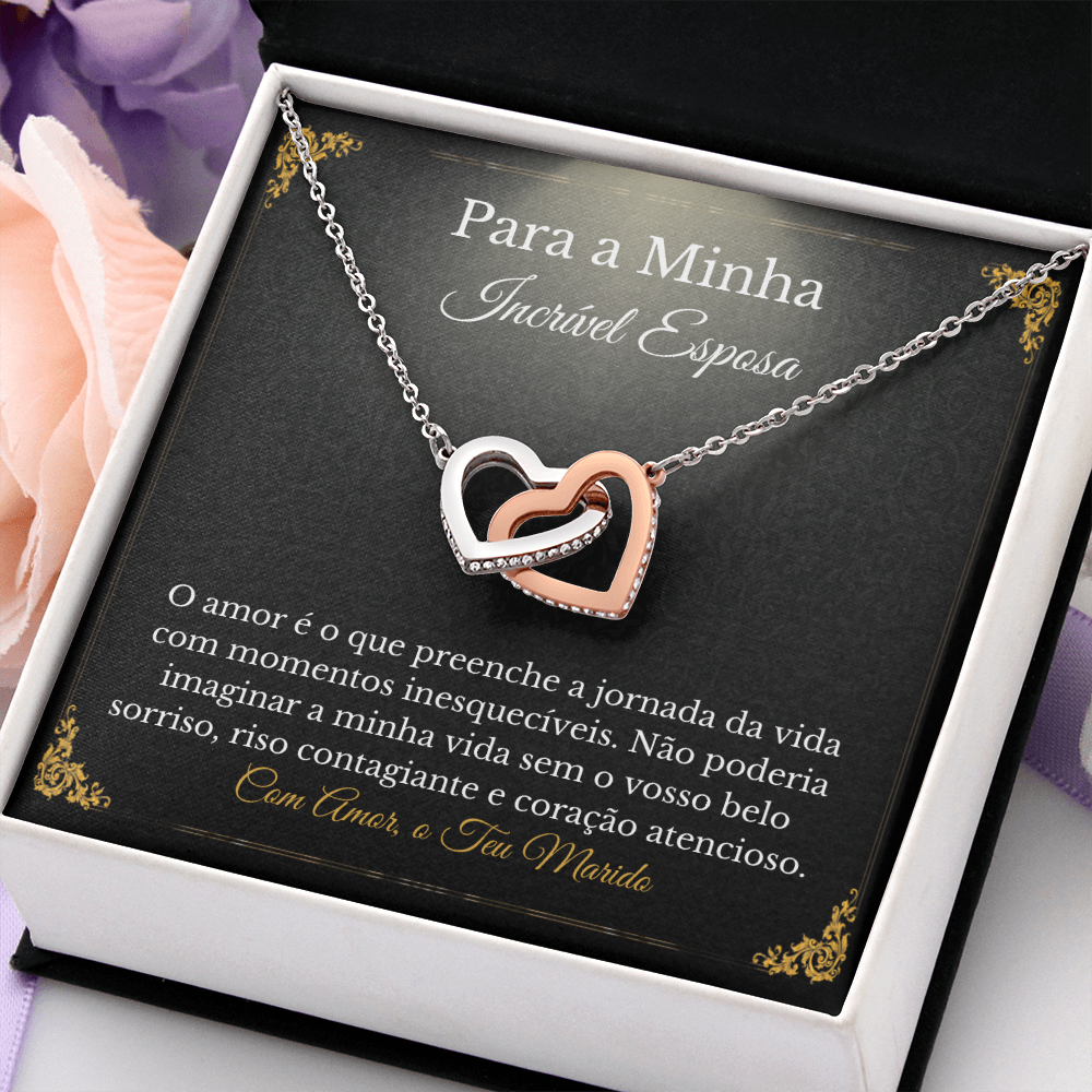 Esposa Colar Presente Portuguese Wife Necklace Card
