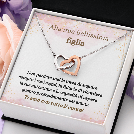 Figlia Collana Regalo Italian Daughter Message Card Necklace
