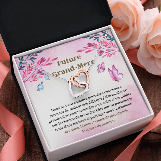 Future Grand-Mère Collier Cadeau French Future Grandmother Necklace Card
